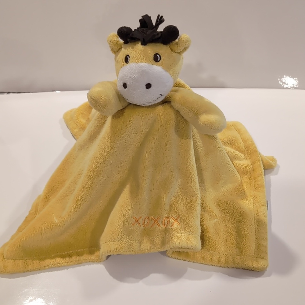 Honey Bunny Horse Yellow Security Blanket Lovey XOXOX Embroiderdd